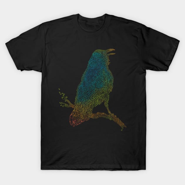 The Iridescent Raven T-Shirt by Thepapercrane